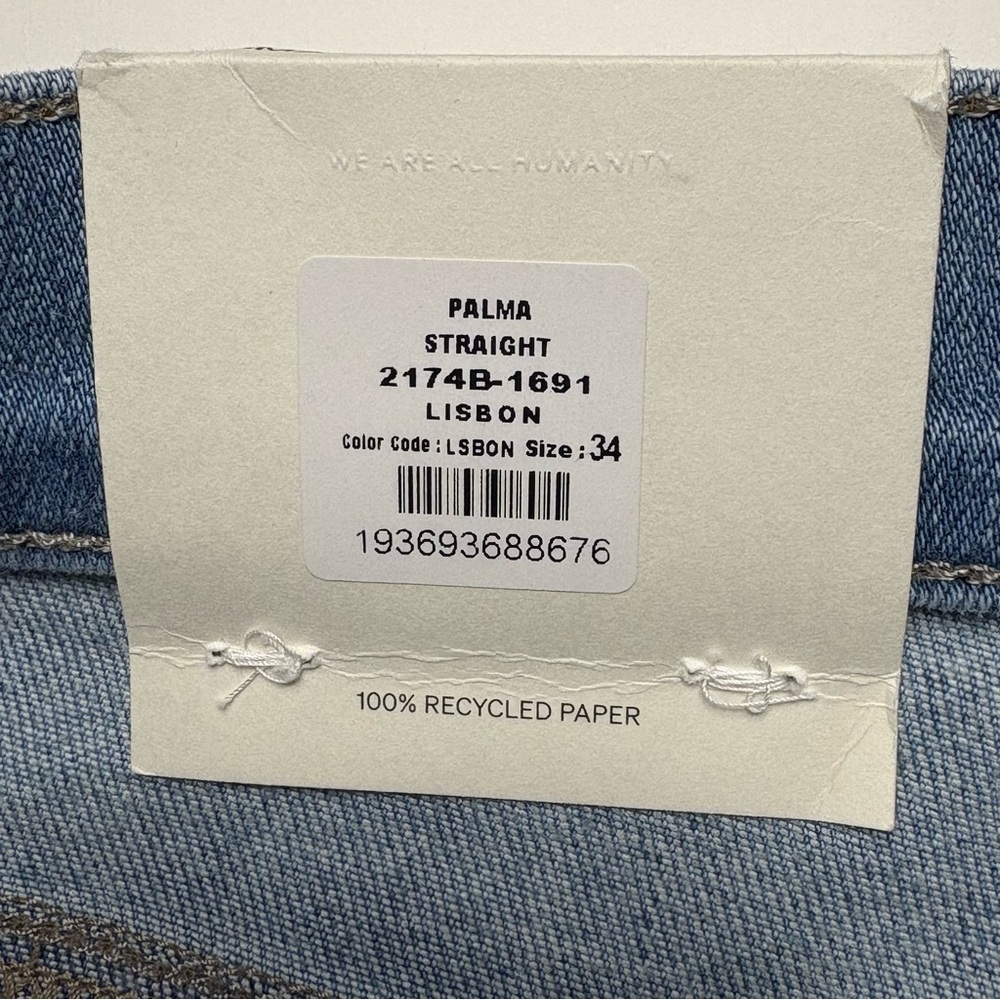 NWT Citizens of Humanity Palma High Rise Straight Leg Jeans Lisbon 34 Raw Hem - Picture 16 of 16